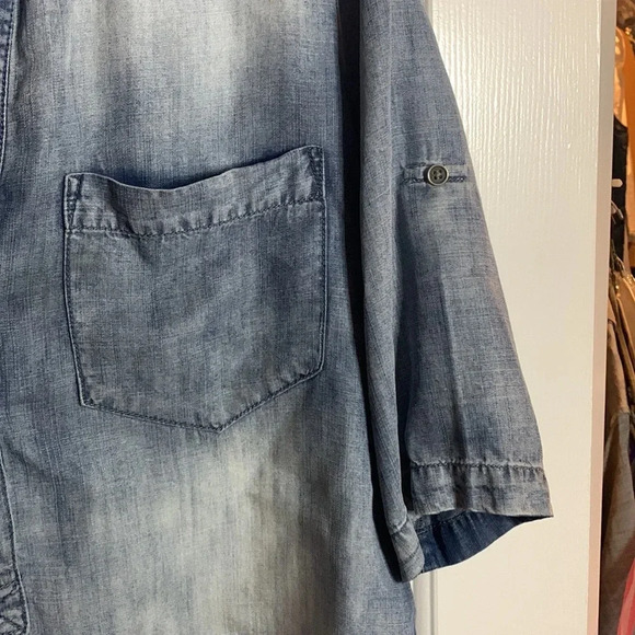EUC BELLA DAHL womens blue sz large pullover denim shirt - Picture 4 of 12